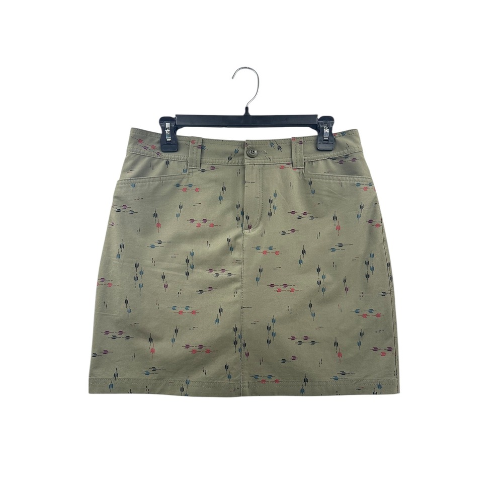 Eddie Bauer Womens Adventure 2.0 Skort Olive Green Aztec Arrow Print Size 4